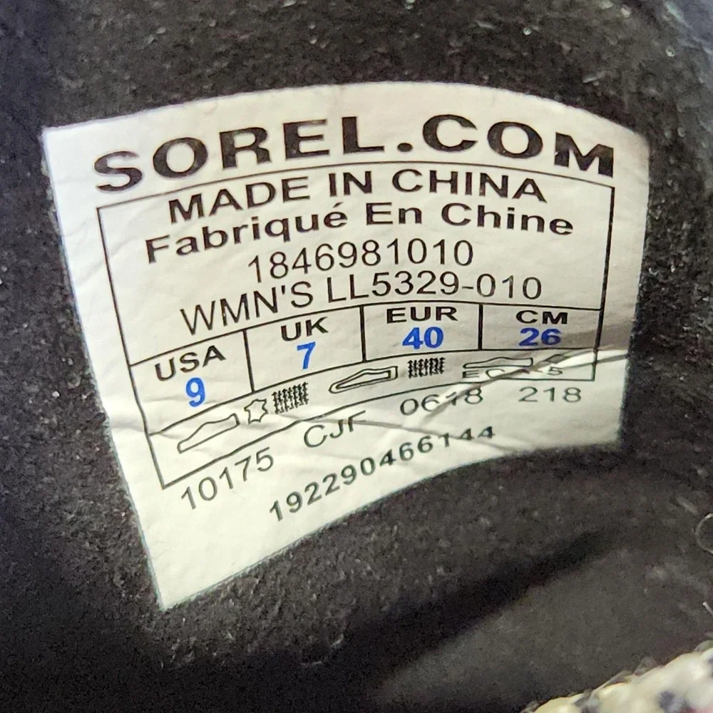Sorel PDX Wedge Boots Womens 9 Green Canvas Lace Up Booties Winter Waterproof
